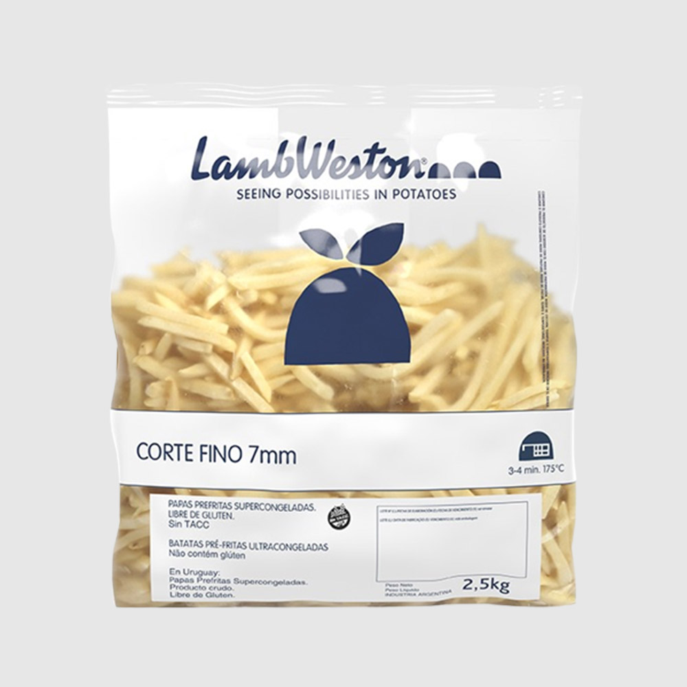 PAPA PRE FRITA 7  mm LW (8x2.25 kg)